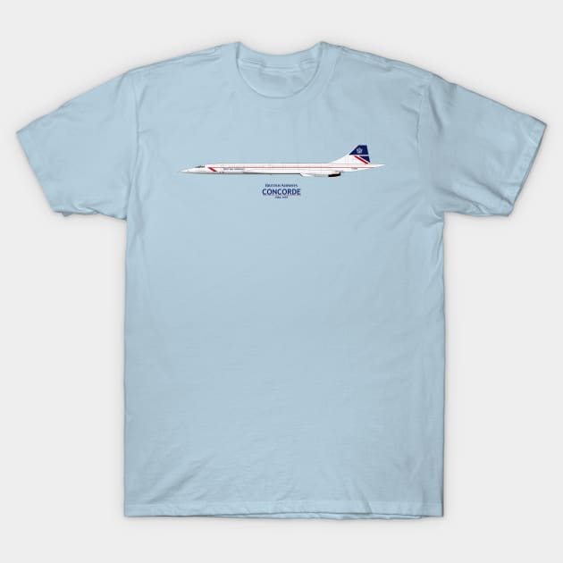 British Airways Concorde 1984 To 1997 T-Shirt by SteveHClark